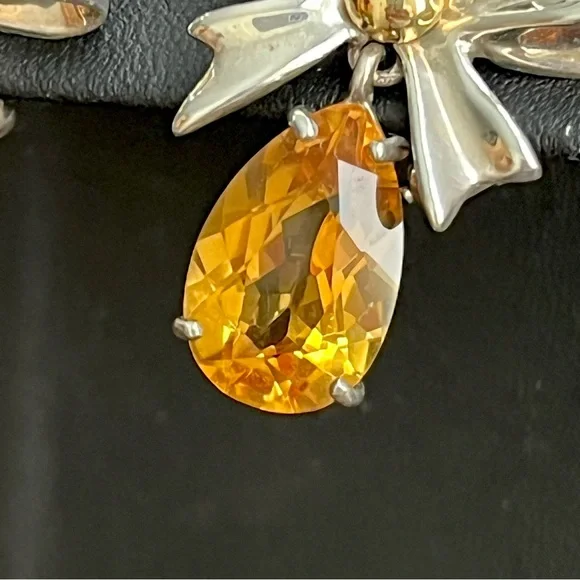 🔴SOLD🔴 Tiffany & Co. 18k gold sterling silver and citrine bow earrings RARE - Picture 3 of 11